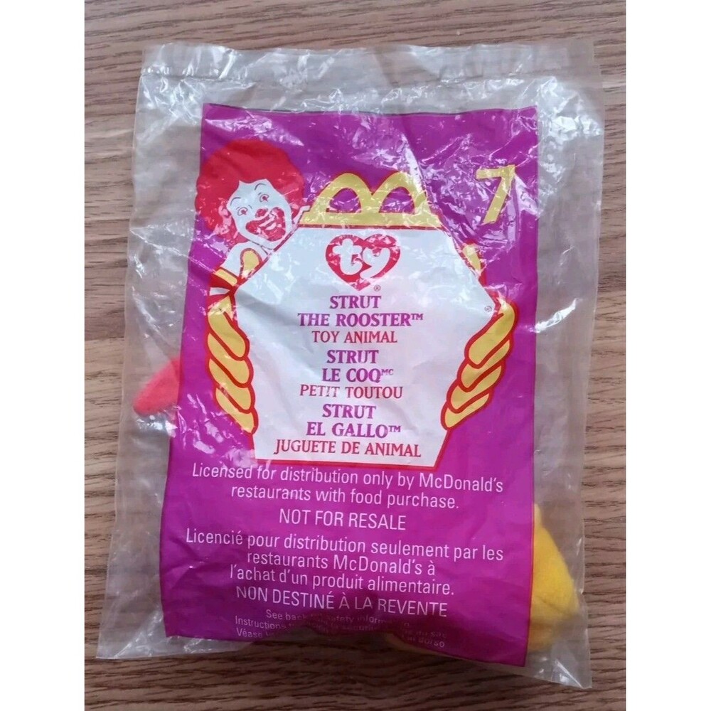 McDonald's Happy Meal Toy TY Teenie Beanie Baby Strut the Rooster #7 NEW